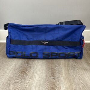 Polo Sport Ralph Lauren Duffle Bag Blue USA Track Field Gym Carry Tote Vintage